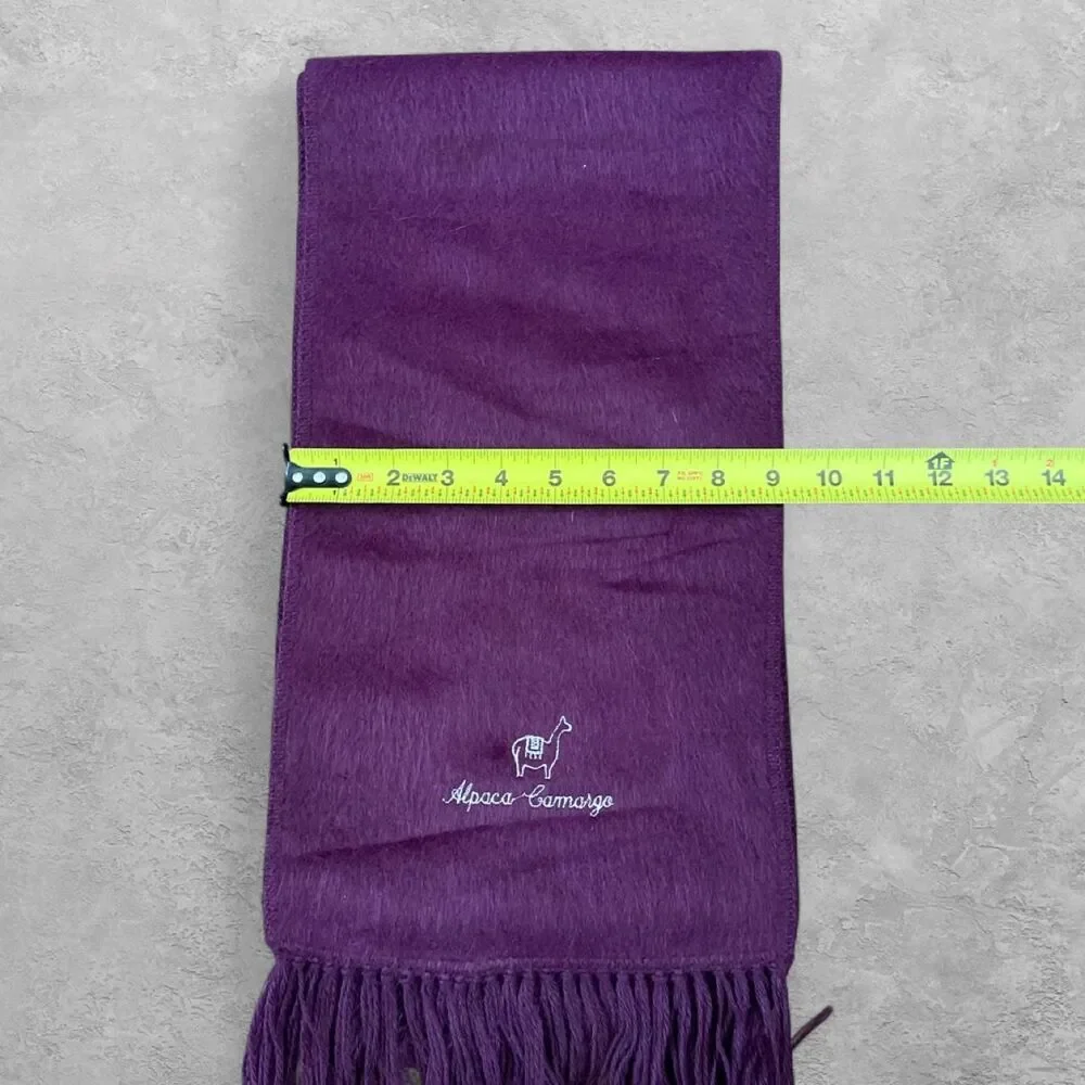 Alpaca Camargo Rectangular Fringe Scarf Purple